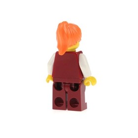 1X Lego Minifigure Studios Lady Dark Red Blouse White Legs Hair 1380 HRF011