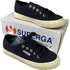 Image of SUPERGA 2750 Cotu Classic Women's Trainers UK4 Black Lace Up Canvas TH