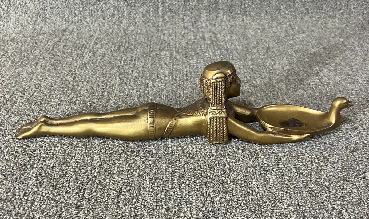 Art Deco Egyptian  "Queen of the Nile" Incense Burner Sculpture Figure Goddess