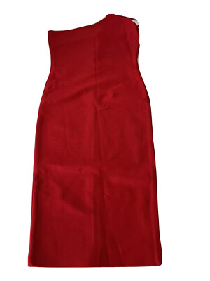 Womens Fitted Heavy Red Dress One Shoulder Zip Back Size Small