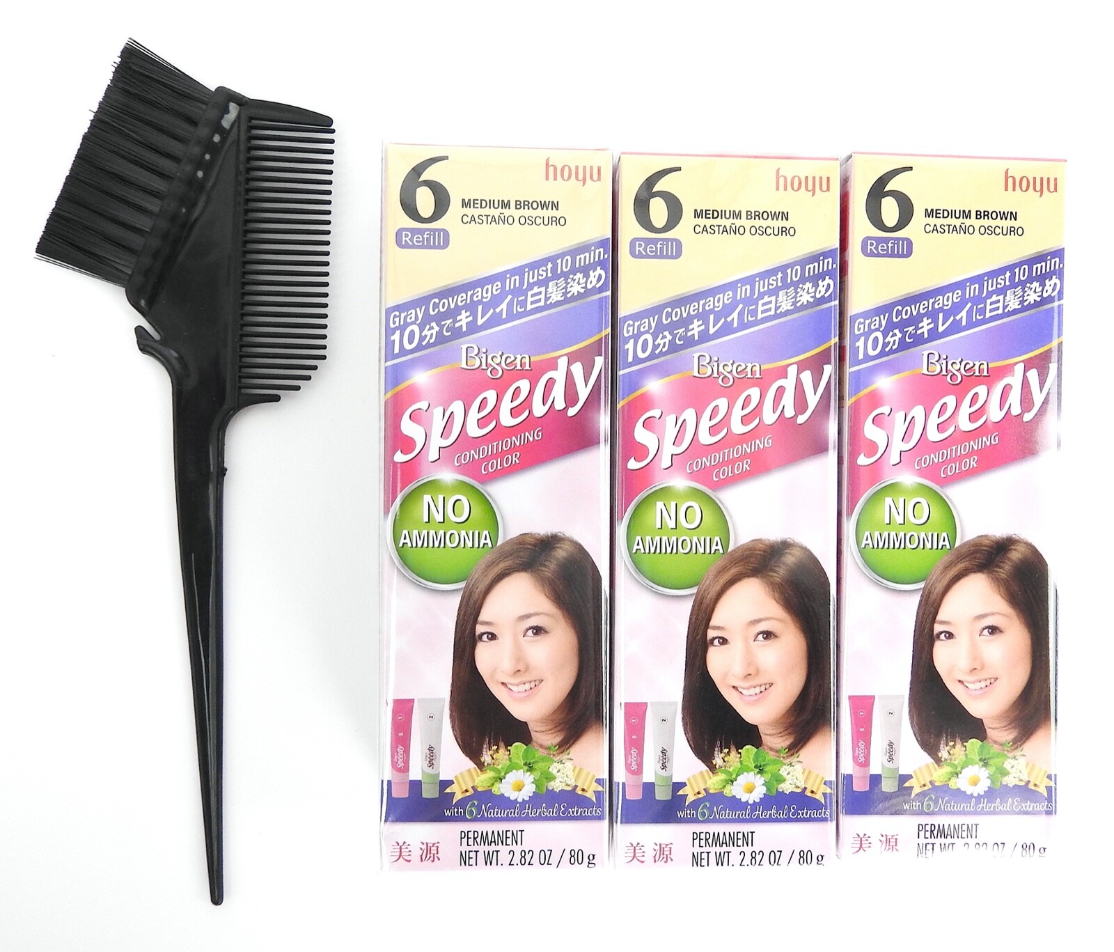 BIGEN SPEEDY CONDITIONING COLOR (#6 Medium Brown) Pack of 3