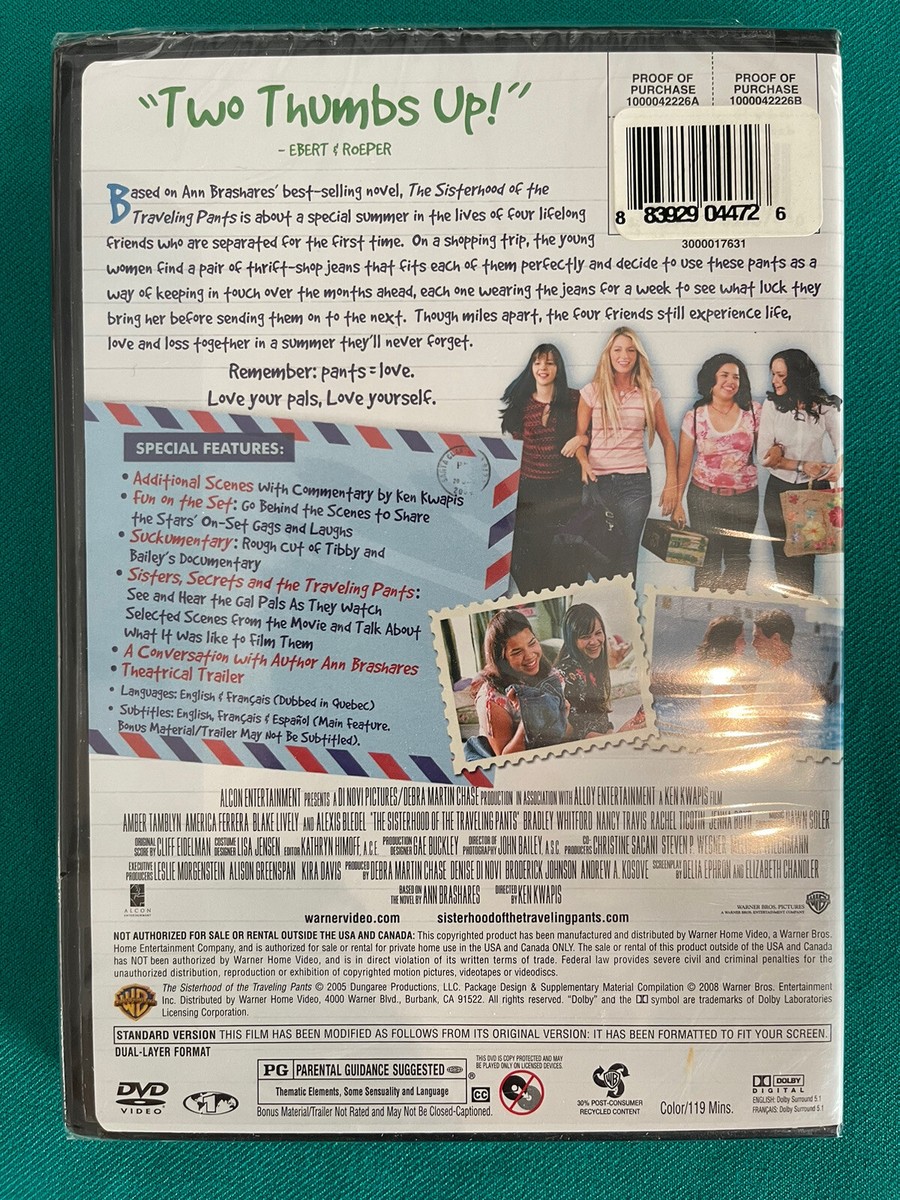 Sisterhood of the Traveling Pants DVD Full Screen Warner Bros 2008