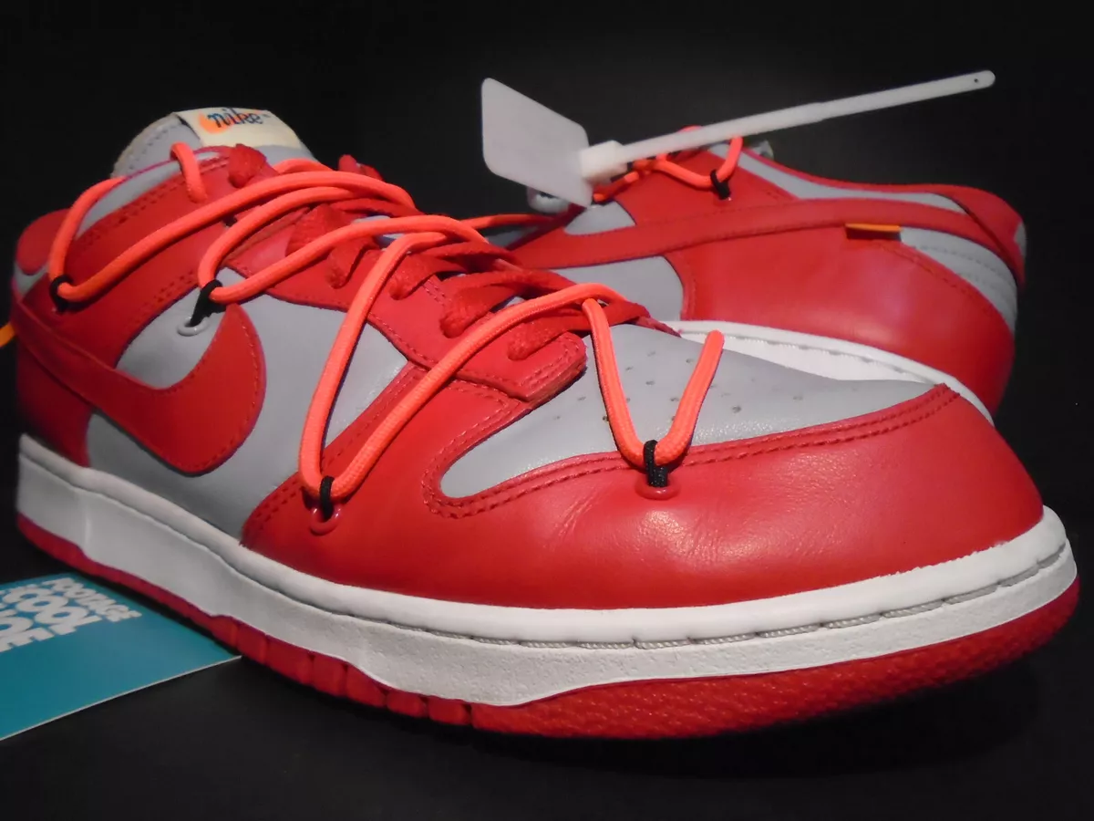 NIKE SB DUNK LOW LEATHER / OW OFF-WHITE UNLV UNIVERSITY RED GREY