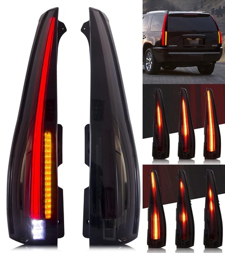 Smoked LED Rear Lamp Tail Lights For 2007-14 Chevy Suburban 1500 Tahoe GMC Yukon - Picture 1 of 13