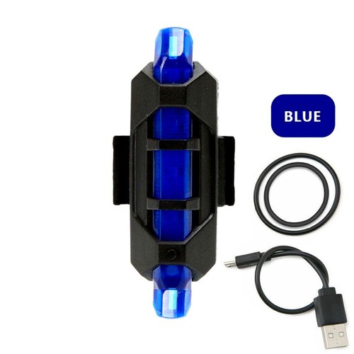 Bike Front Rear LED Safety Light Bicycle USB Rechargeable Tail Warning Light - Picture 9 of 11