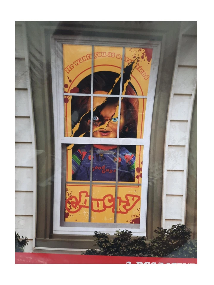 Siluetas de ventana Chucky para juegos infantiles decoración de Halloween 2 piezas Foto 2 de 4