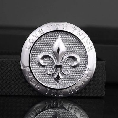 3D Metall Heraldische Lilie Chrom Sticker Emblem Aufkleber Auto Silber 6x6 cm