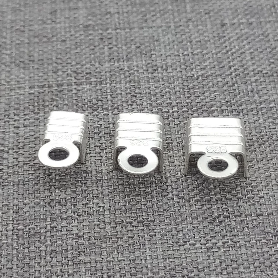 20 un. de tapas de puntas de extremo de engarzado de plata de ley 925 para pulsera cordón de cuero Foto 4 de 4