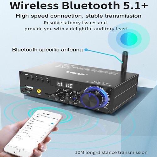 LEPY-T2 2.0CH Amplifier: 50Wx2 Power & Bluetooth 5.1 Zero Latency - Bild 4 von 19