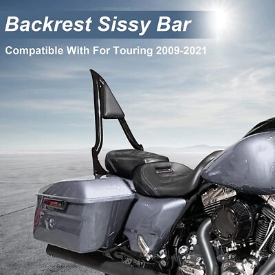Sissy Bar Backbone Brutale/Passenger Backrest 25 Detachable for Harley-Davidson Touring Road King - Black