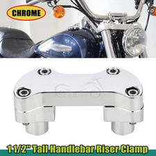 Motor 1 1/2" Tall Handlebar Risers Top Clamp For Harley Dyna Night Train Softail