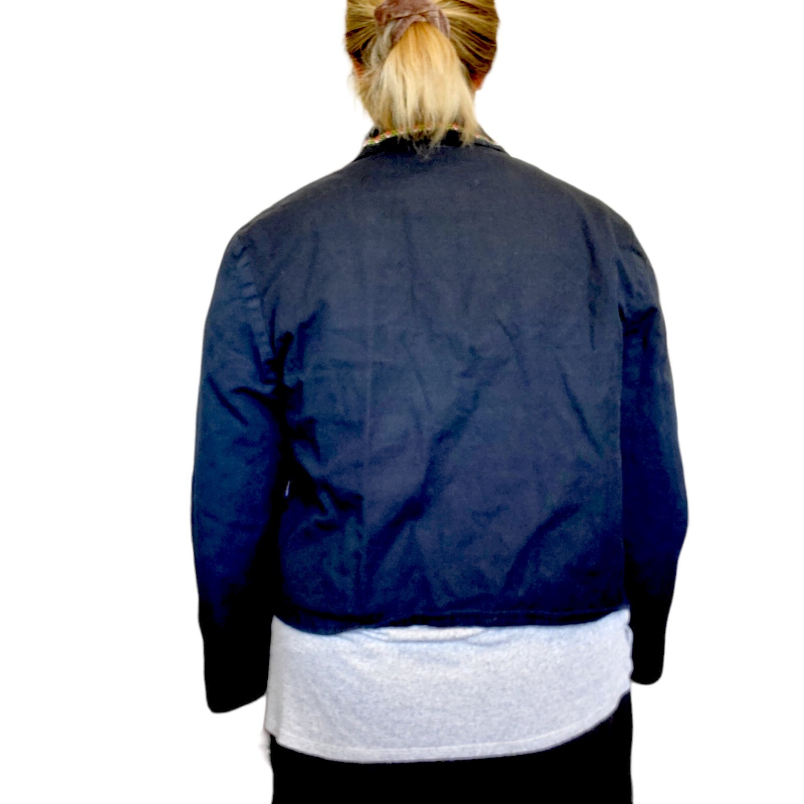 90s Patchwork Jacket Black Medium Patchwork Embro… - image 3