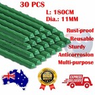 30 PCS 180 CM 11 MM Garden Stakes Metal Plant Support Tube Plastic Coated Sticks