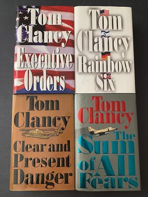 Lot of 4 Tom Clancy Books / Hardcover / Executive Orders, Rainbow Six, & More