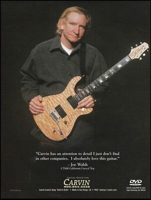 The Eagles Joe Walsh 2005 Carvin CT6M California Carved Top guitar advertisement