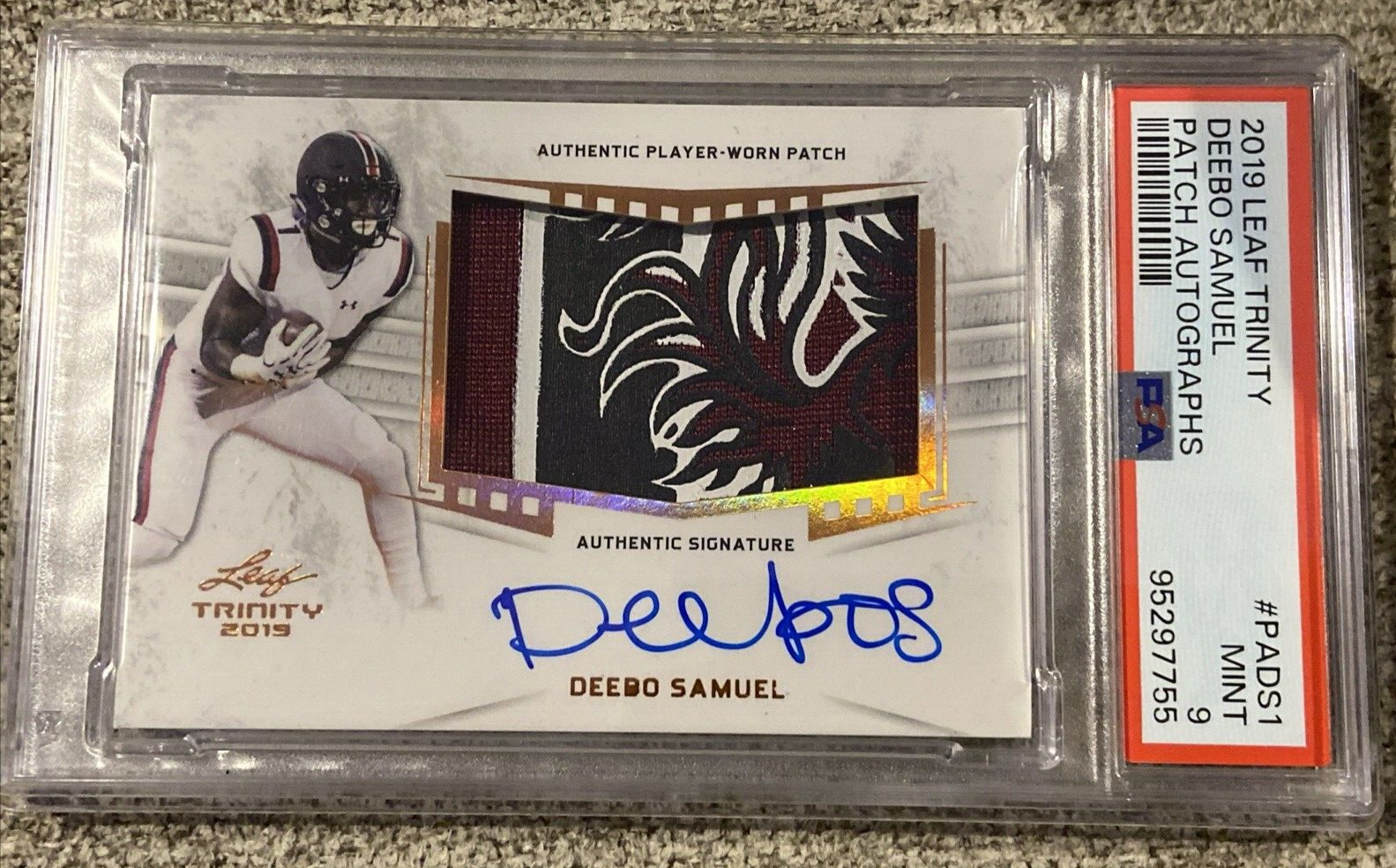 2019 Leaf Trinity Patch Auto PADS1 Deebo SamuelMint 9 Grade eBay