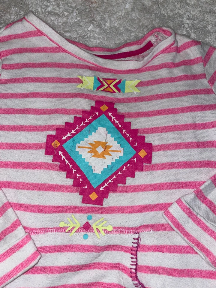 Meninas Billabong tamanho. Moletom listrado rosa L. Fofo, divertido - Imagem 4 de 4