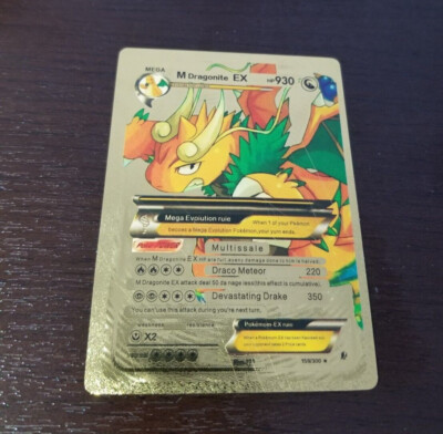 M Dragonite Ex GOLD Foil Hp930 Pokemon Card Fan ArtLP Rare M Dragonite Ex GOLD Foil Hp930 Pokemon Card Fan ArtLP Rare