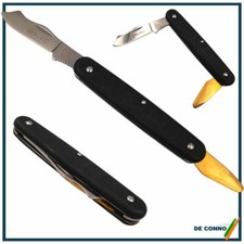 Coltello per innesti e orto pieghevole tascabile lama inox con spatola seghetto