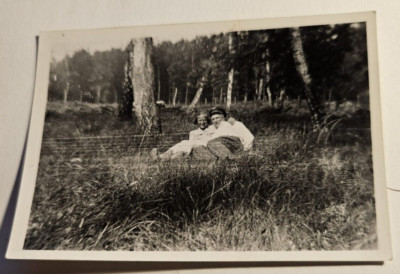 Woman Lying With Man In A Meadow In Forest 1934 (8.5x6) Original Photo