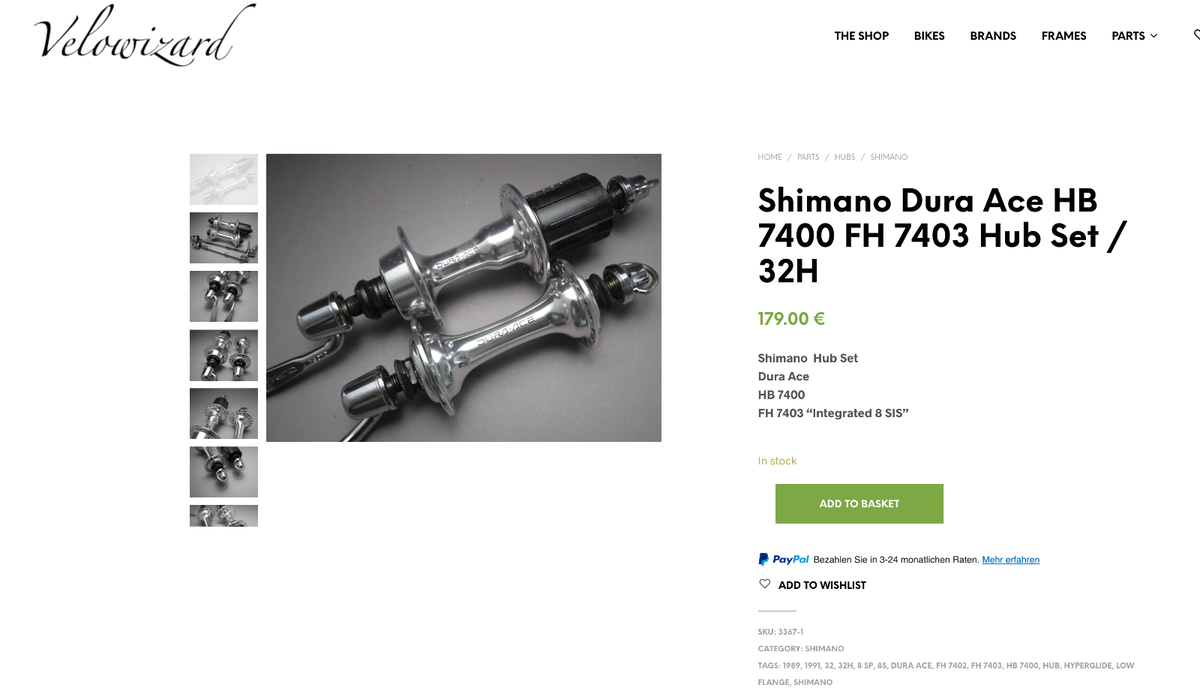 Shimano Dura Ace HB 7400 FH 7403 Hub Set / 32 H / 8 Sp HG Shimano Dura Ace HB 7400 FH 7403 Hub Set / 32 H / 8 Sp HG