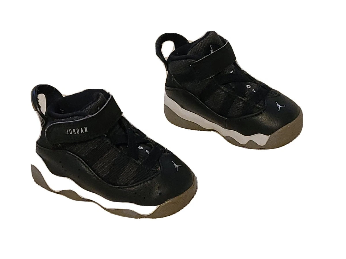 Jordan Toddler Boys Black Leather Shoes 4C Good Condition