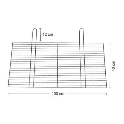 Grillrost 100x40 Rost Grill Kamin Gas Garten feste Griffe für Buschbeck BitWa