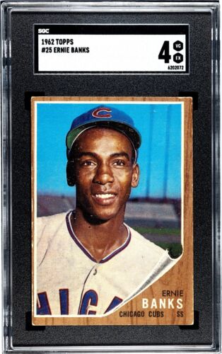 1962 TOPPS BASEBALL CARD #25 ERNIE BANKS CHICAGO CUBS HALL OF FAMER SGC 4 - Picture 1 of 2