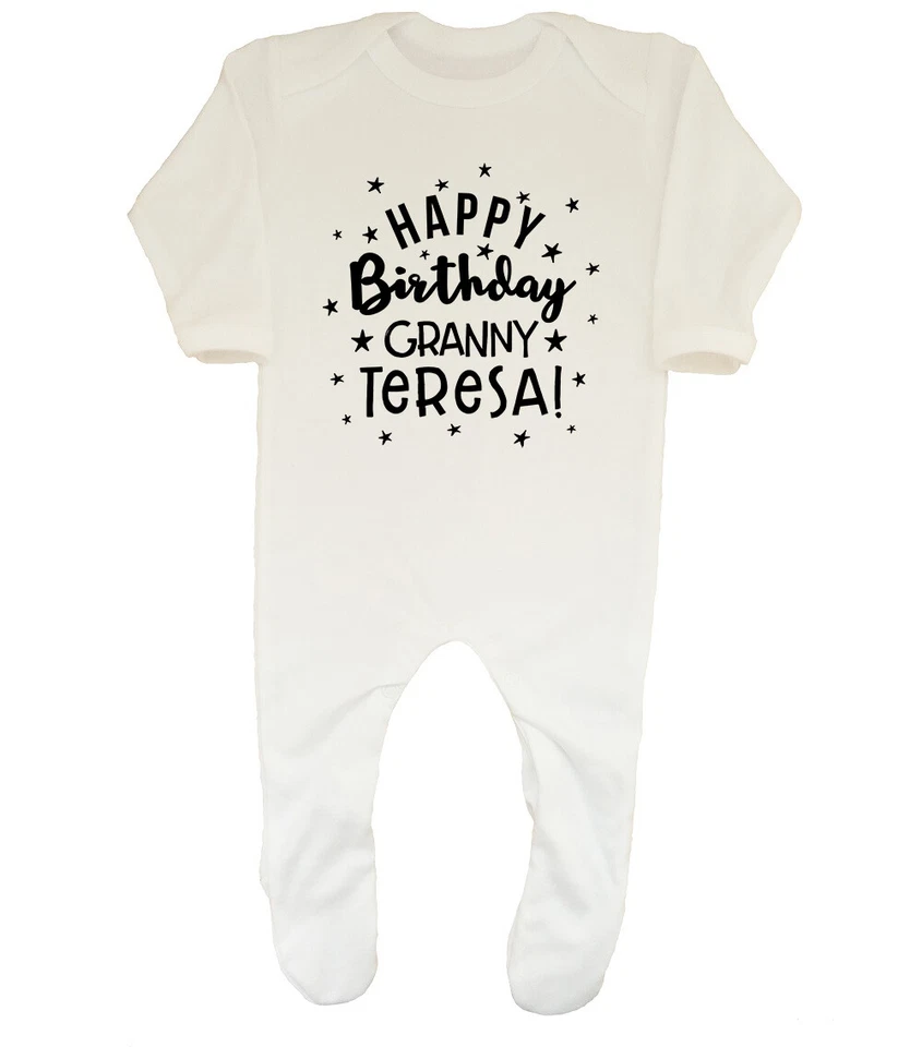 BABY ORIGINALS Personalised Happy Birthday Granny Boys Girls Baby Grow Sleepsuit