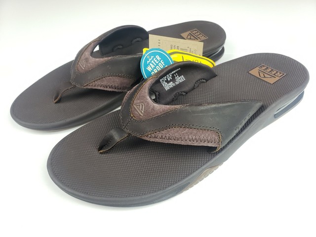 Reef Mens Leather Fanning Sandals Dark Brown Size 11 for sale online | eBay