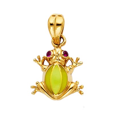 Gold 14K Gelbgold Frosch Anhänger