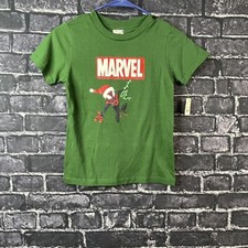 Marvel Spiderman Boys Small Shirt Logo Santa Hat