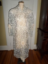 Shoreline Cream Sheer Ribbon Embellish Pool Beach Cover Up Robe Size L NWT
