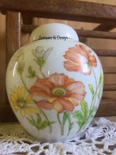 Scatola Potiche Porcellana  Ancap Decoro Papaveri  Barattolo Vaso