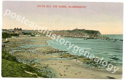 Vintage Scarborough Postkarte, South Bay und Sands