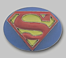 Vintage Superman Belt Buckle Men of Steel Metal Movie Cosplay DC Comics Original