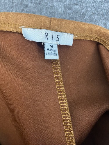Iris Faux Suede Dress Women’s Size Small Sleeveless Ruched Mini Brown - Picture 9 of 9