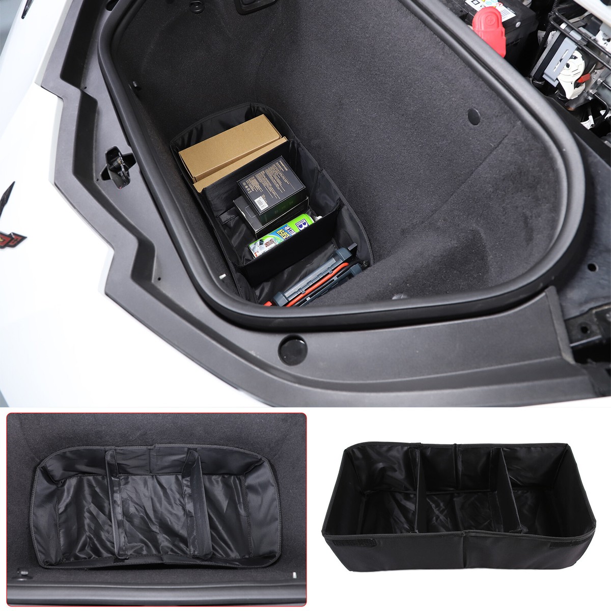 Front Trunk Organizer Storage Box Black Fit For Corvette C8 2020