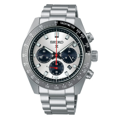 New Seiko Prospex Speedtimer Silver Dial Stainless Steel Bracelet Watch SSC911