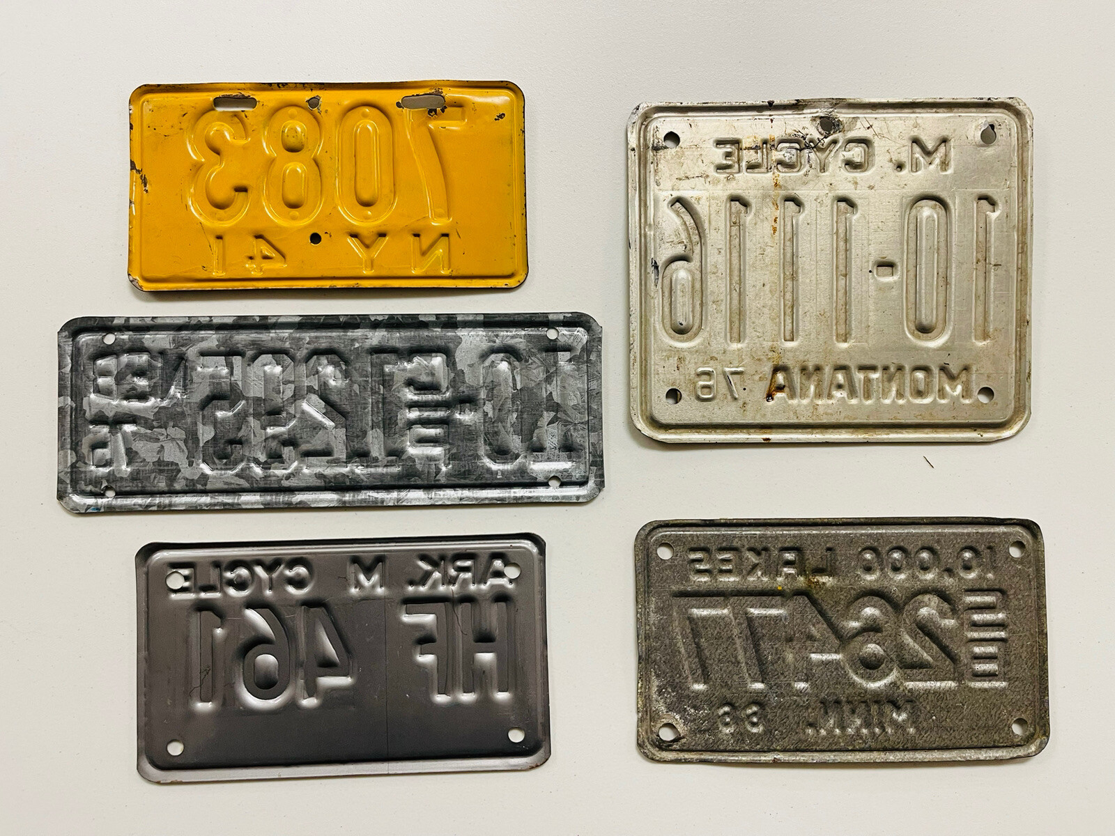 vintage motorcycle license plates lot 5 Multiple States eBay