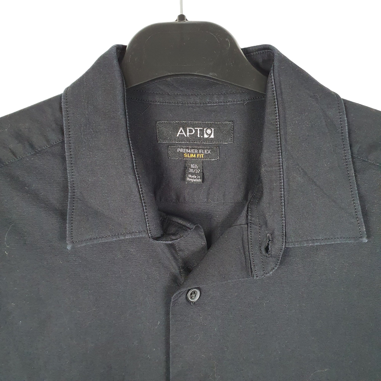 APT.9 Black Shirt Slim Fit Long Sleeve Casual Cotton Mens L image 2