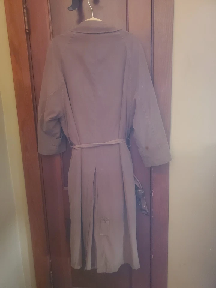 STAFFORD винтажный Тренч мужской L Sz 40 Reg оливковый хаки молнии подкладка - Изображение 2 из 4