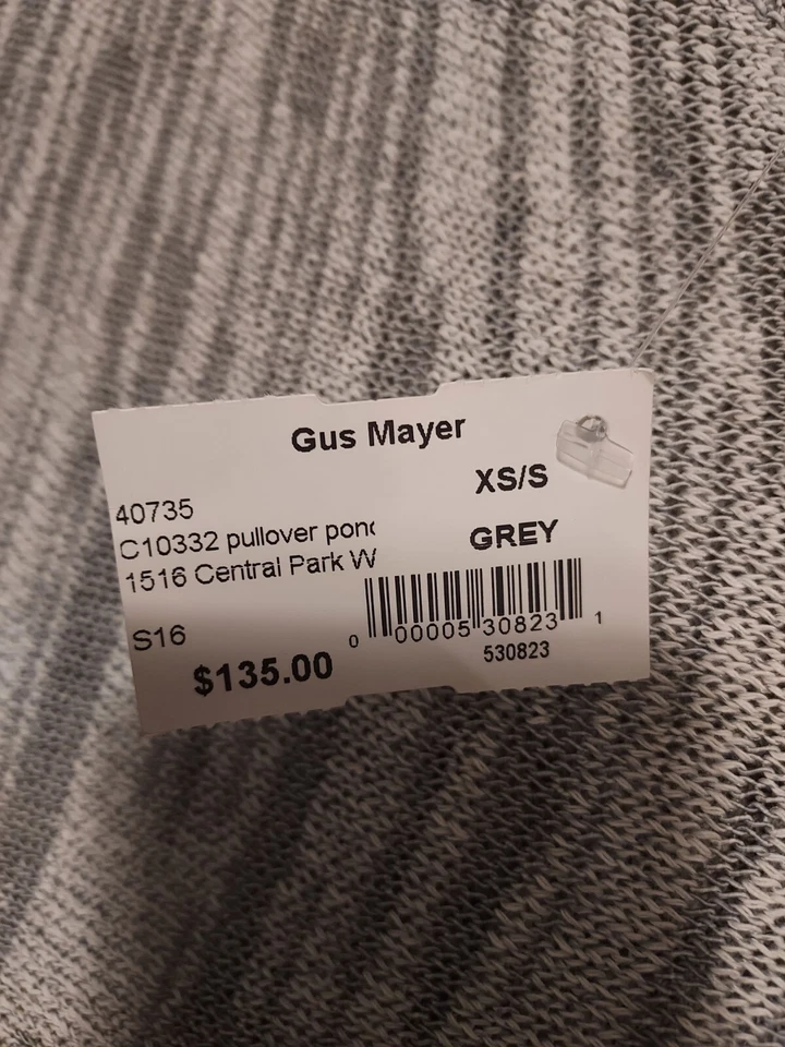 NUEVO CON ETIQUETAS - Poncho Pullover Central Park West Oahu Gris Claro Talla XS/S Foto 3 de 4
