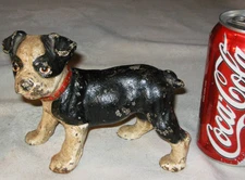 ANTIQUE HUBLEY BOSTON TERRIER STANDING CAST IRON HOME GARDEN ART STATUE DOORSTOP