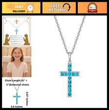 Elegant Birthstone Cross Necklace for Women - Perfect First Communion  Baptism