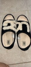 UGG Fluff Yeah Women  s Slide Slippers Sheepskin, Black/Ivory, US 8 EU39
