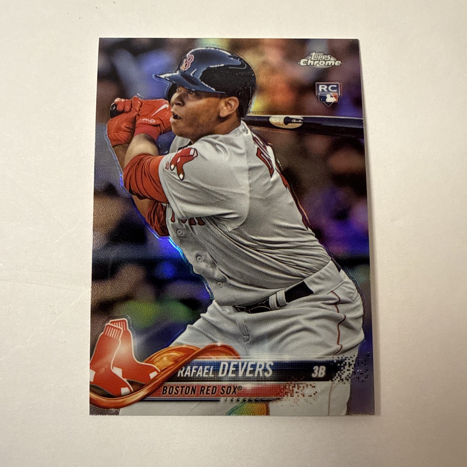 2018 Topps Chrome Rafael Devers 25 Refractor RC Rookie Card Boston Red Sox