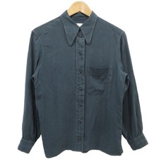 Lemaire Silk Long Sleeve Shirt Navy Size 34 Used Elegant Classic