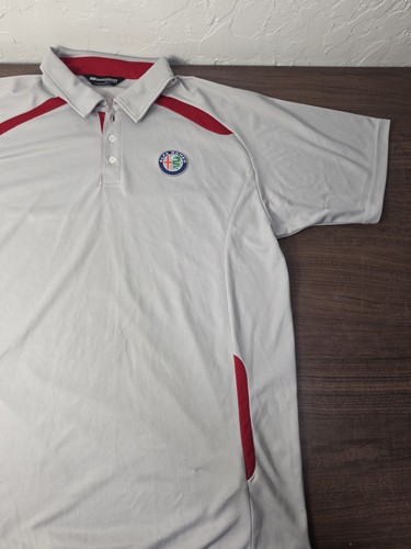 Genuine Alfa Romeo Men's Manchester Polo Silver Red XLarge
