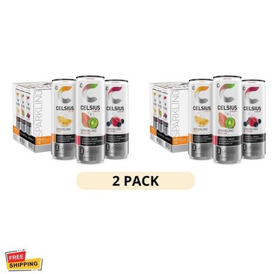 2 Pack CELSIUS Sparkling Functional Variety Energy Drink 12 fl oz